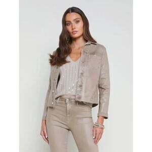 L'Agence Janelle Slim Raw Jacket in Rye